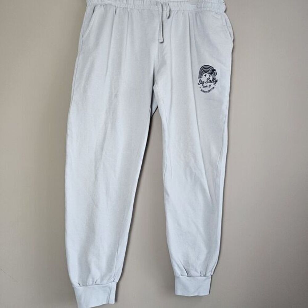U.S. Vintage Track Pants Joggers XL Beige Cotton Blend Pockets Elastic Waist